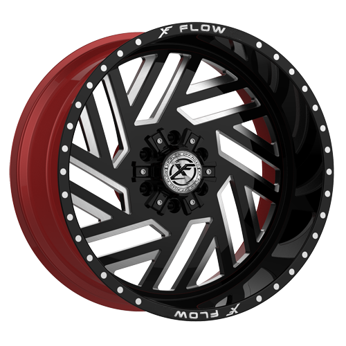 Xfx Flow Xfx-304 24X12 5X127 5X139.7 -44 Cb 78.1 Gloss Black & Milled With Red Inner