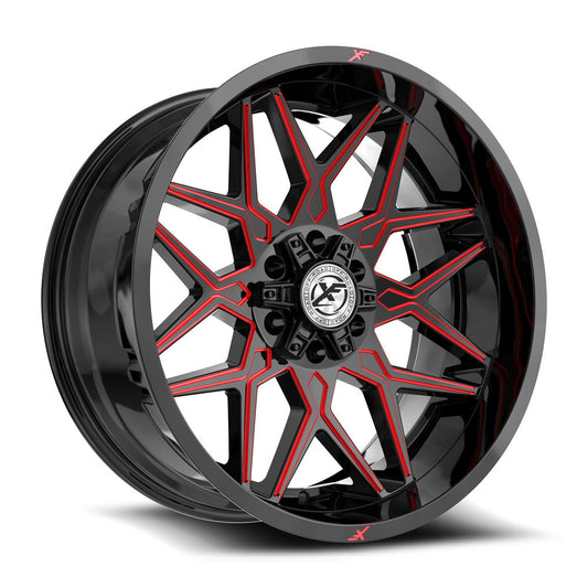 XF Off-Road XF-238 20x9 6x135 6x139.7 0 Cb 106.4 Gloss Black & Red Milled