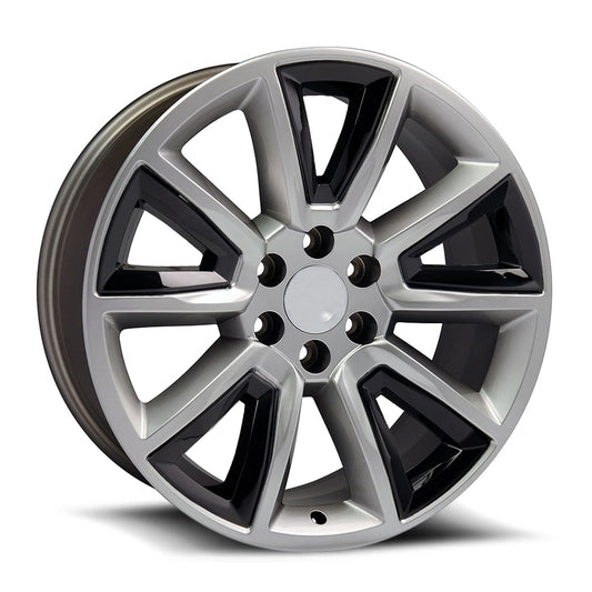 O.E. Revolution C-08 22X9 6X139.7 +31 Cb 78.1 Silver + Black Inserts
