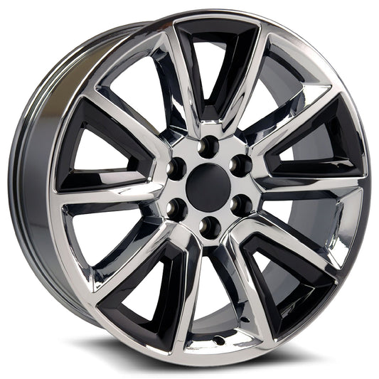 O.E. Revolution C-08 24X10 6X139.7 +31 Cb 78.1 Chrome + Black Inserts