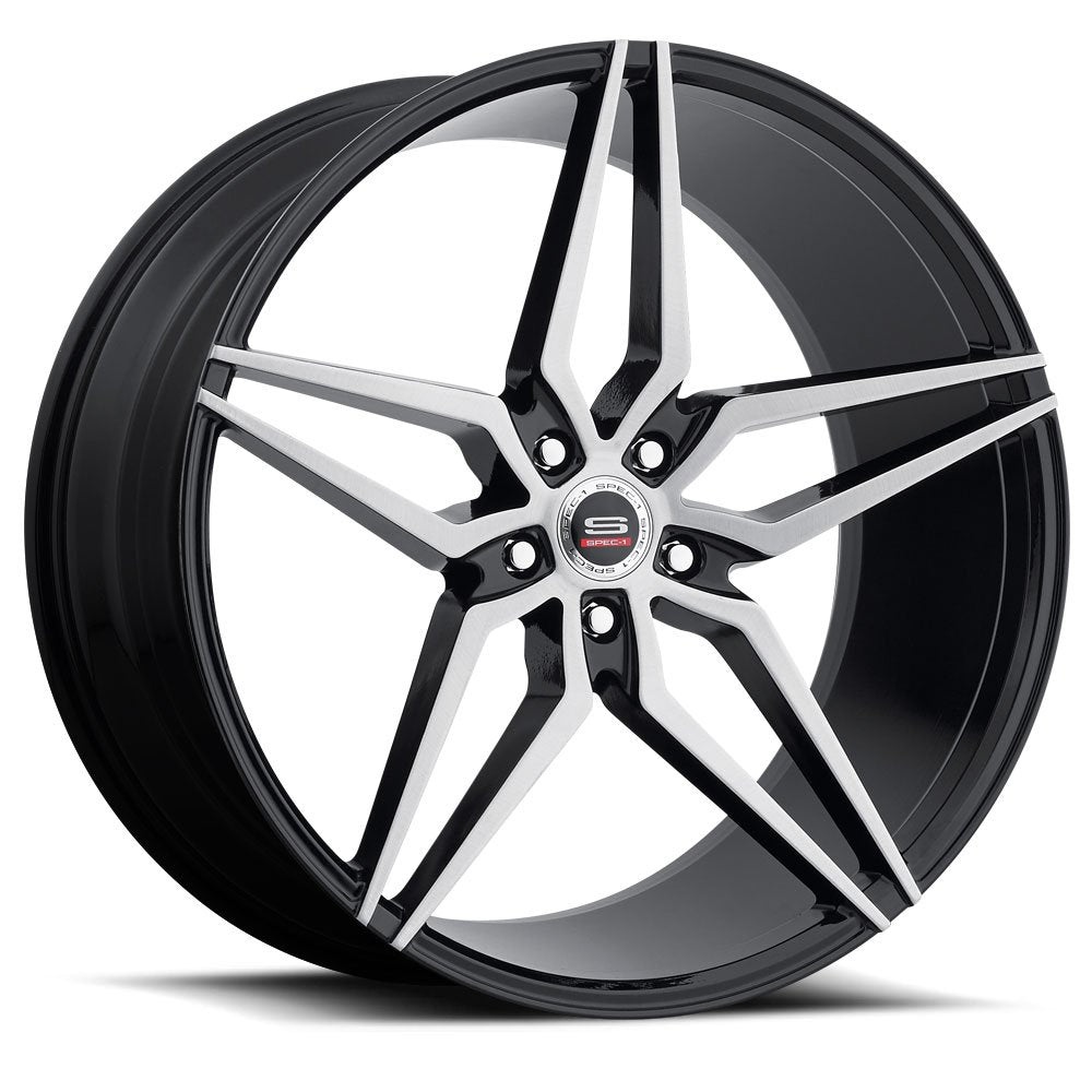 Spec-1 SPM-81 22x10.5 5x Blank +20 Cb 73.1 Gloss Black & Brushed