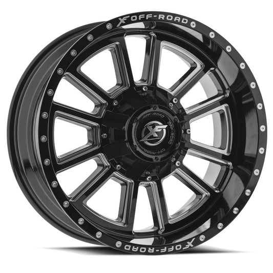 Xf Off-Road Xf-225 20X12 6X135 6X139.7 -44 Cb 108 Gloss Black & Milled