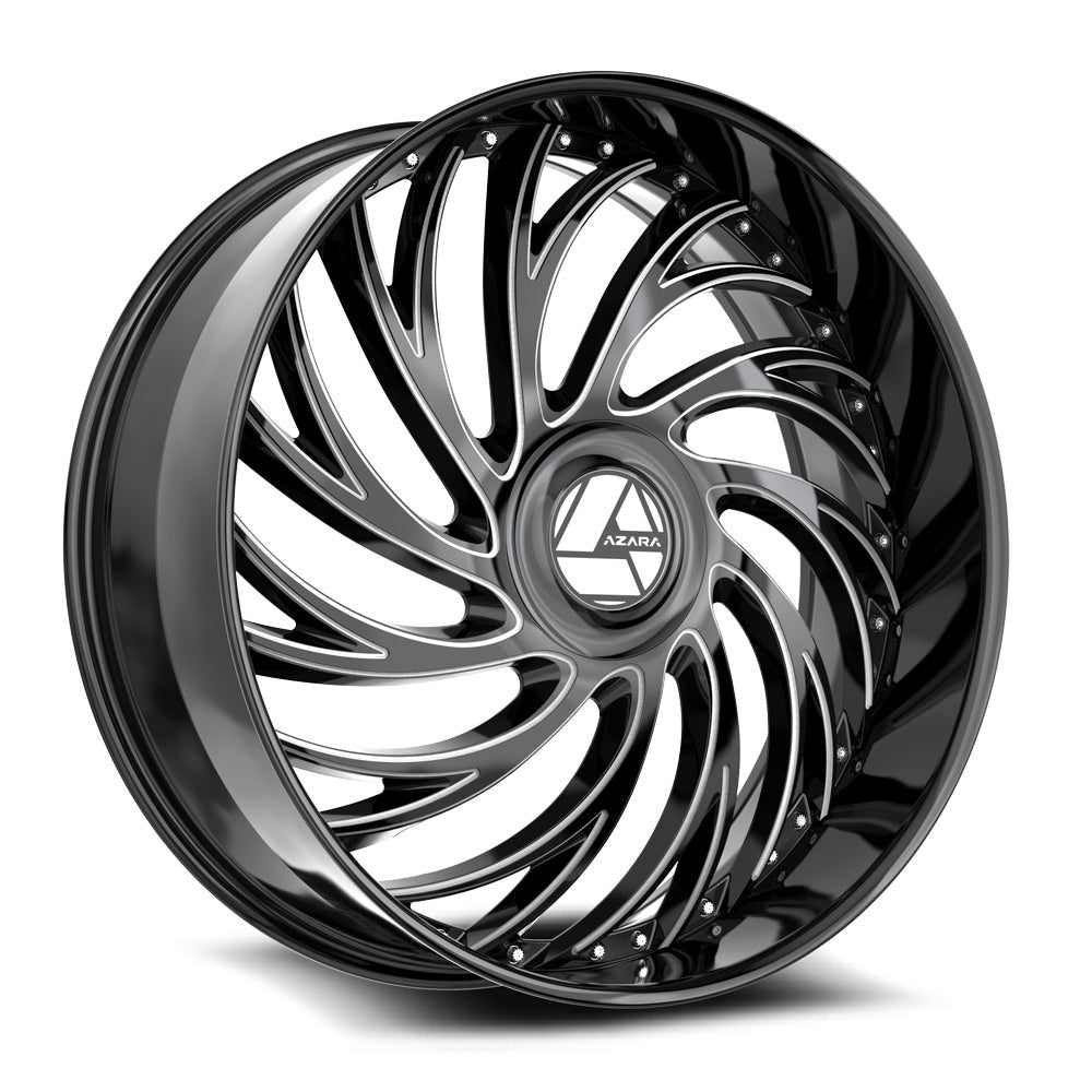 Azara AZX-101 18X8.0 5x112 5x114.3 +35 Cb 74.1 Gloss Black & Milled