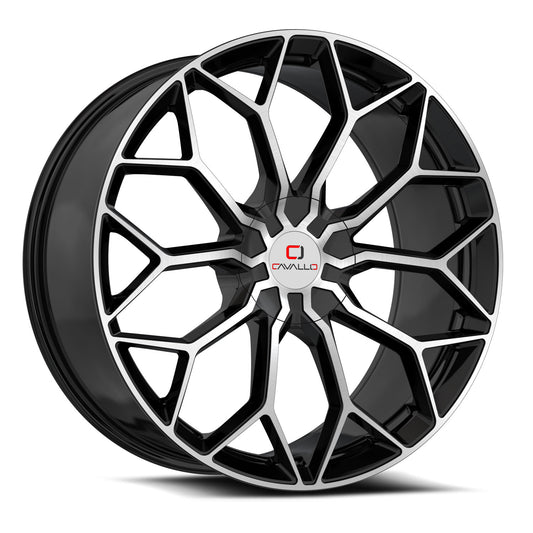 Cavallo CLV-44 18x8.0 5x114.3 5x120 +35 Cb 74.1 Gloss Black & Machined