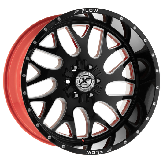 Xfx Flow Xfx-301 24X14 5X127 5X139.7 -76 Cb 78.1 Gloss Black & Milled With Red Inner