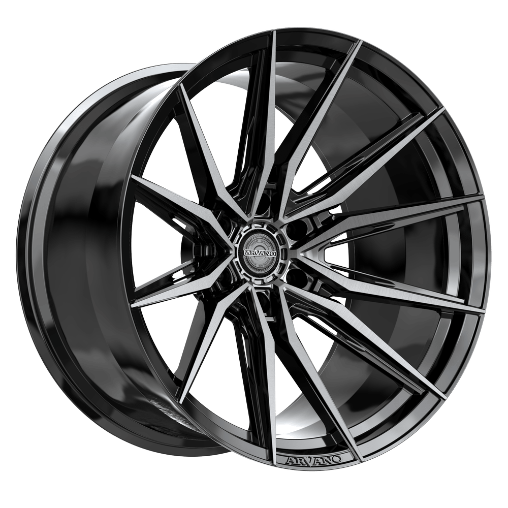 Arvano ART-3 Savona 22X10 6x139.7 -18 Cb 106.1 Gloss Black & Brushed Double Dark Tint