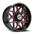 XF Off-Road XF-238 20x10 8x165.1 8x180 -12 Cb 125.2 Gloss Black & Red Milled