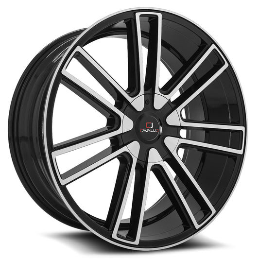 Cavallo CLV-21 24x9 5x 6x Blank +18 Cb 78.1 Gloss Black & Machined