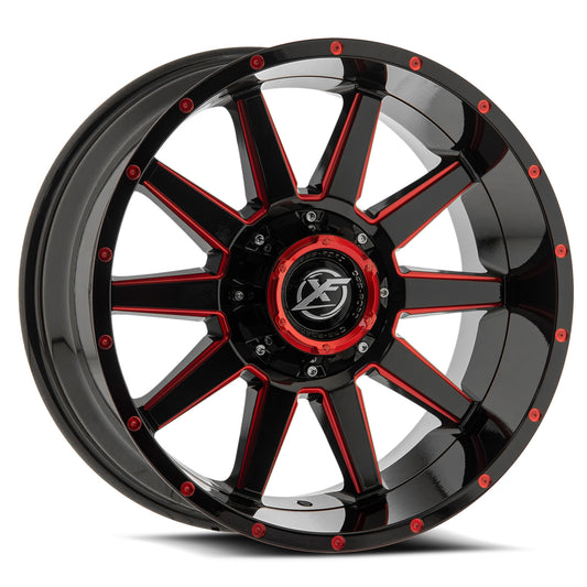XF Off-Road XF-219 17x9 5x 6x Blank +0 Cb 78.1 Gloss Black & Red Milled