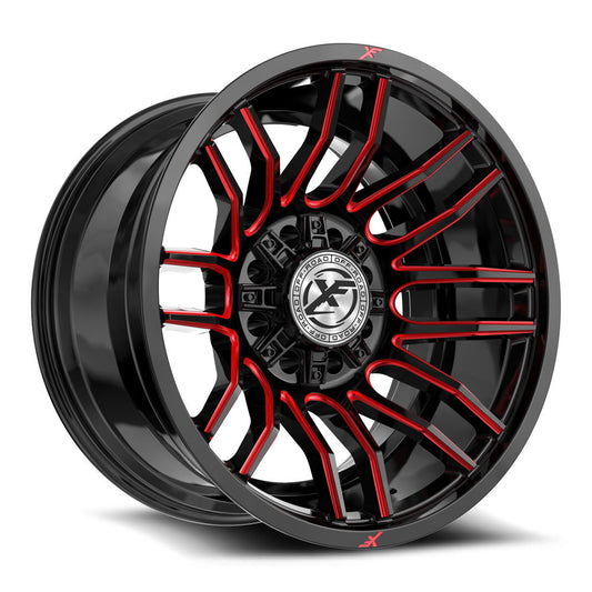 XF Off-Road XF-232 20x10 8x165.1 8x170 -12 Cb 125.2 Gloss Black & Red Milled