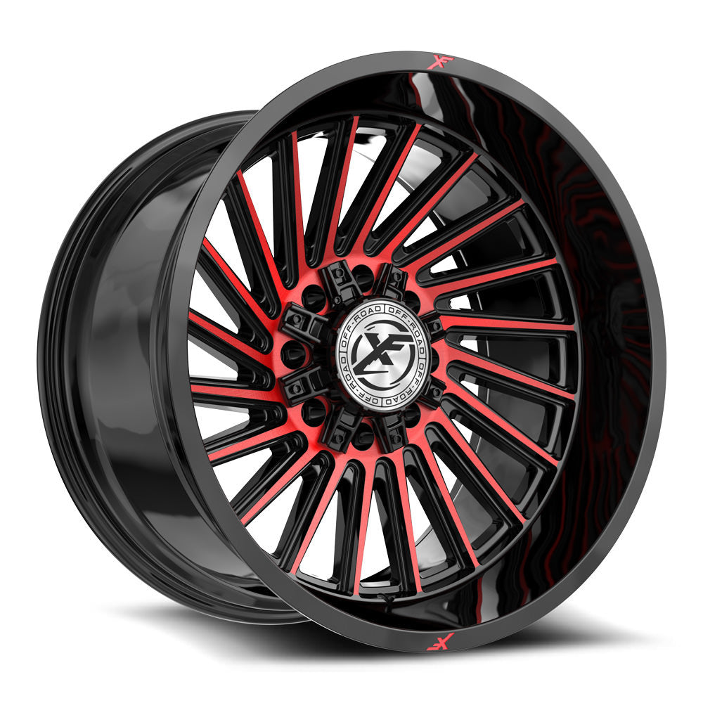 XF Off-Road XF-239 20x10 8x165.1 8x170 -12 Cb 125.2 Gloss Black & Red Machined