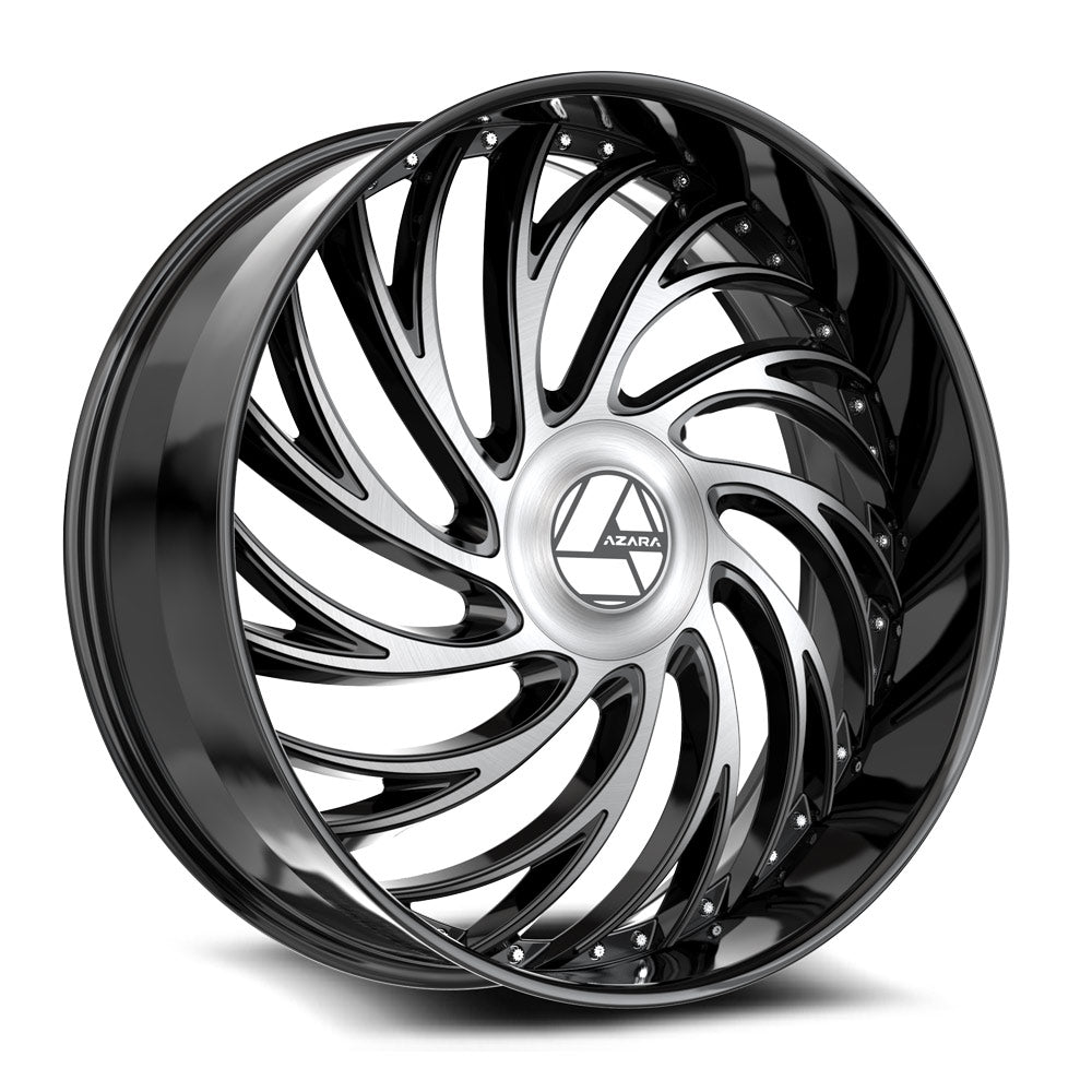 Azara AZX-101 30x9.5 6x Blank +15 Cb 78.1 Gloss Black & Machined