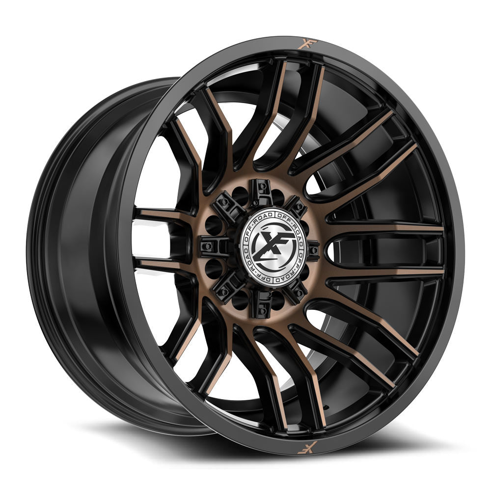 XF Off-Road XF-232 22x12 8x165.1 8x170 -44 Cb 125.2 Satin Black & Bronze Machined Double Dark Tint