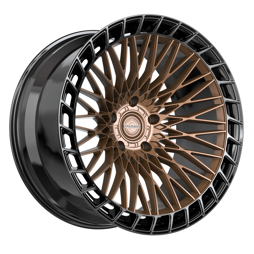Arvano AVX-102 Monaco 19x8.5 5x114.3 +32 Cb 73.1 Gloss Brushed Bronze & Gloss Black Ring