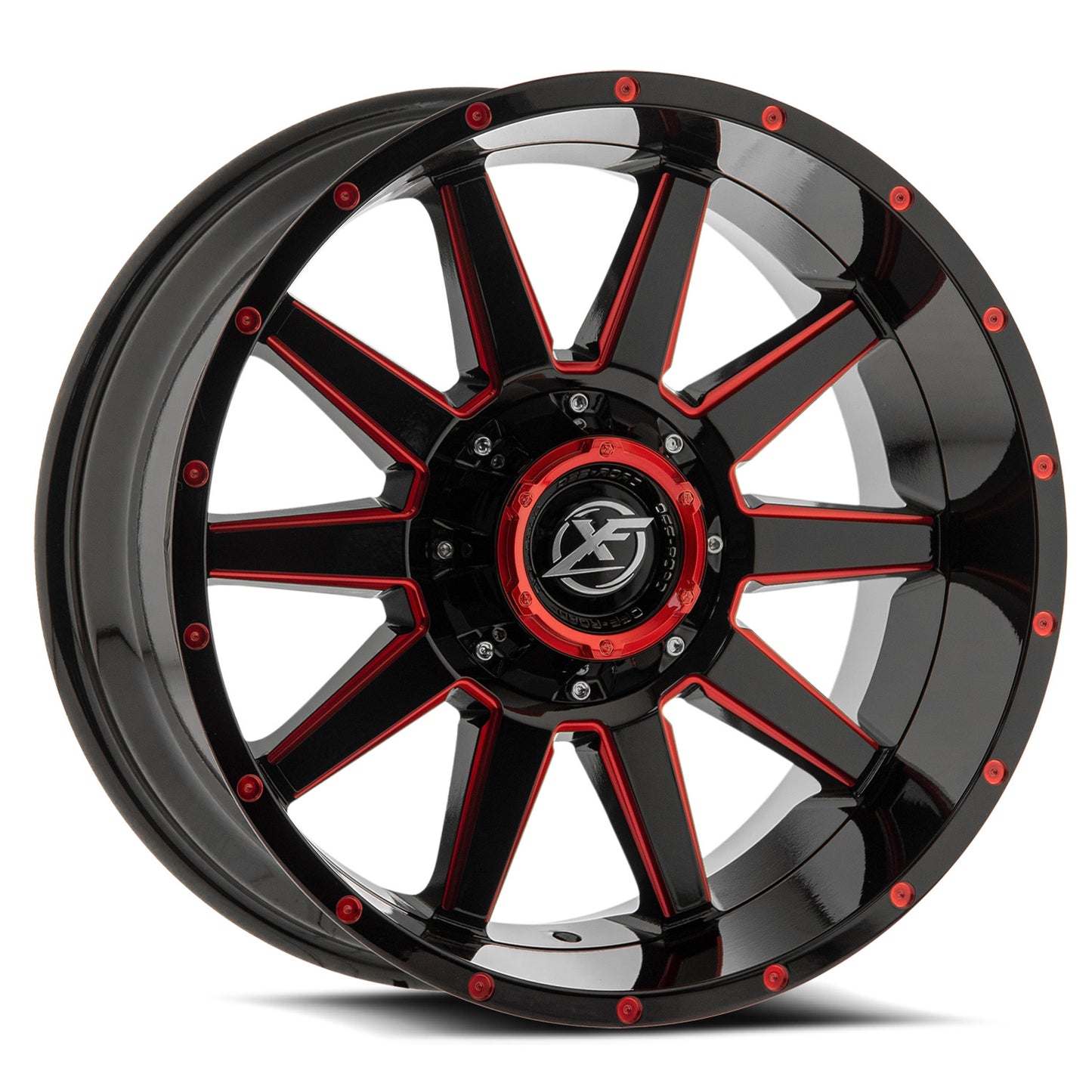 XF Off-Road XF-219 20x9 5x 6x Blank +0 Cb 78.1 Gloss Black & Red Milled