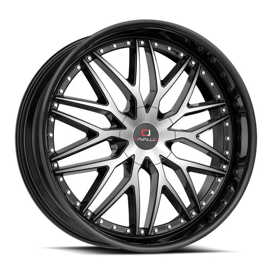 Cavallo CLV-46 22x9.5 6x135 6x139.7 +25 Cb 108 Gloss Black & Machined