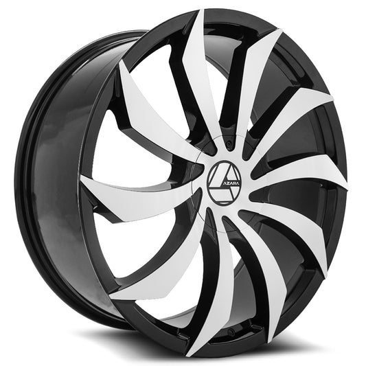 Azara Aza-507 32X10 6X135 6X139.7 +25 Cb 87.1 Gloss Black & Machined
