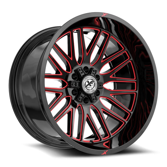 XF Off-Road XF-240 20X9 6X135 6X139.7 0 Cb 106.4 Gloss Black & Red Milled