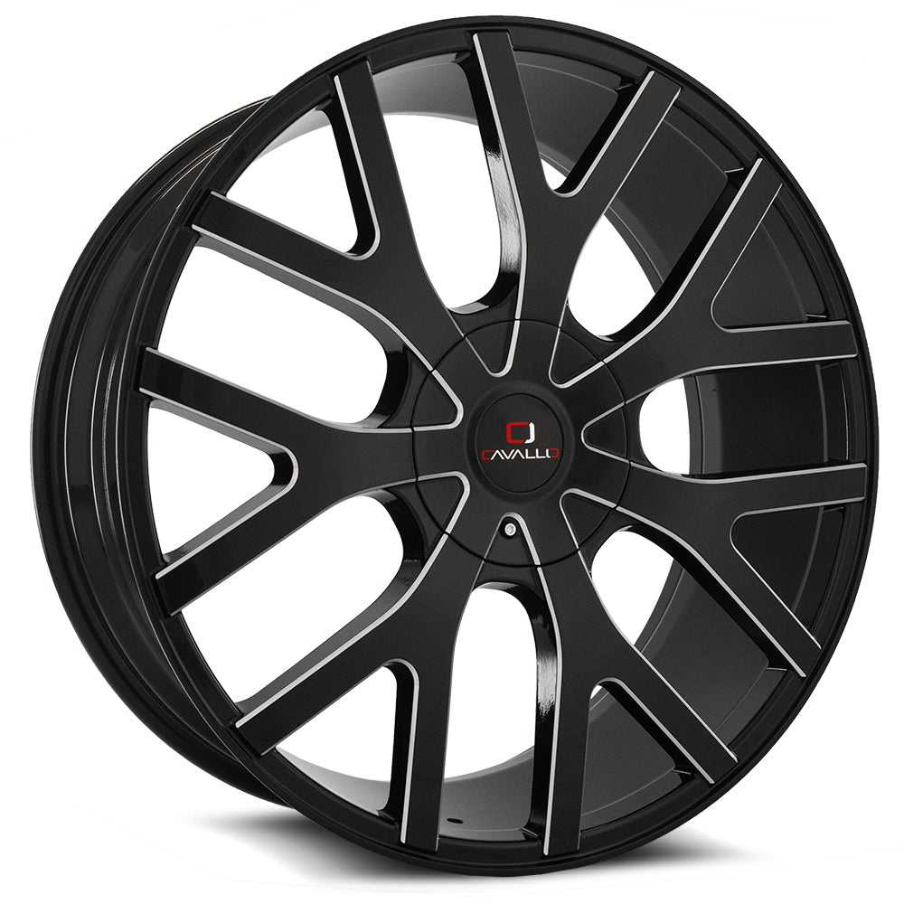 Cavallo Clv-15 18X8 5X108 5X114.3 +35 Cb 74.1 Gloss Black & Milled