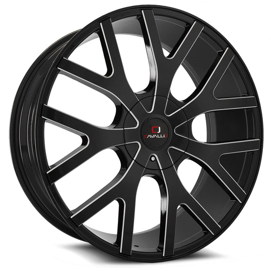 Cavallo Clv-15 18X8 5X108 5X114.3 +35 Cb 74.1 Gloss Black & Milled