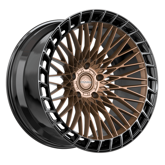 Arvano AVX-102 Monaco 19x8.5 5x112 +38 Cb 66.56 Gloss Brushed Bronze & Gloss Black Ring