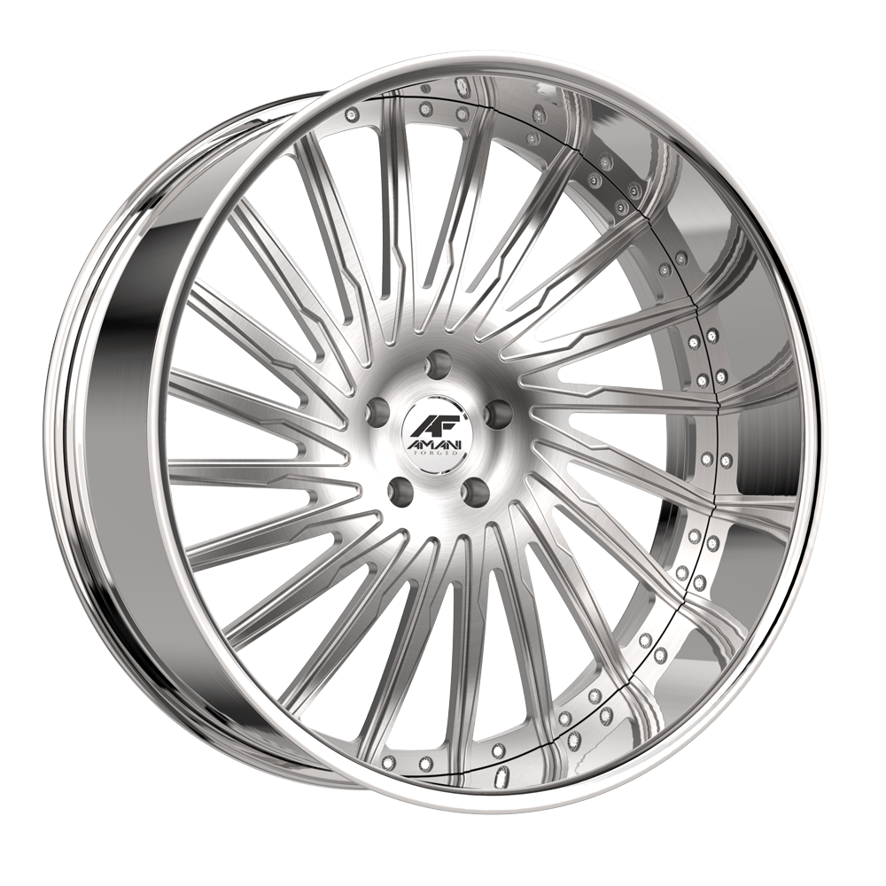 Amani Forged CULTURA-L 22x9 Pocketed 5x blank +15 Cb 73.1 Brush Center Chrome Lip Standard Cap Flat