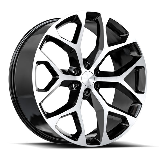 OE. Revolution G-09 22X9 Blank +24 Cb 78.1 Gloss Black & Machined (Can only be drilled to 6x135 or 6x139.7)