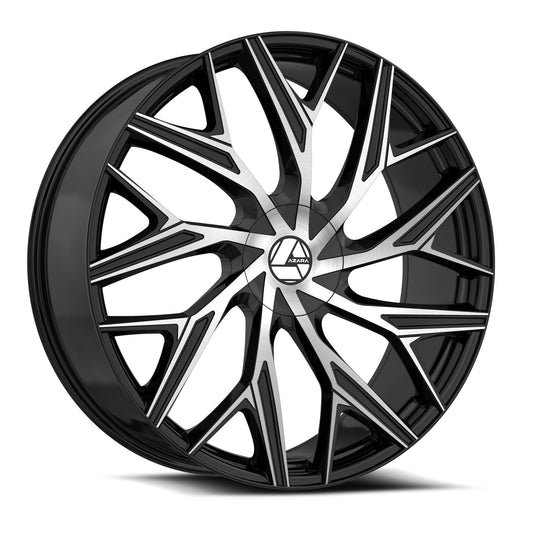 Azara AZA-527 22x8.5 5x114.3 5x120 +38 Cb 74.1 Gloss Black & Machined