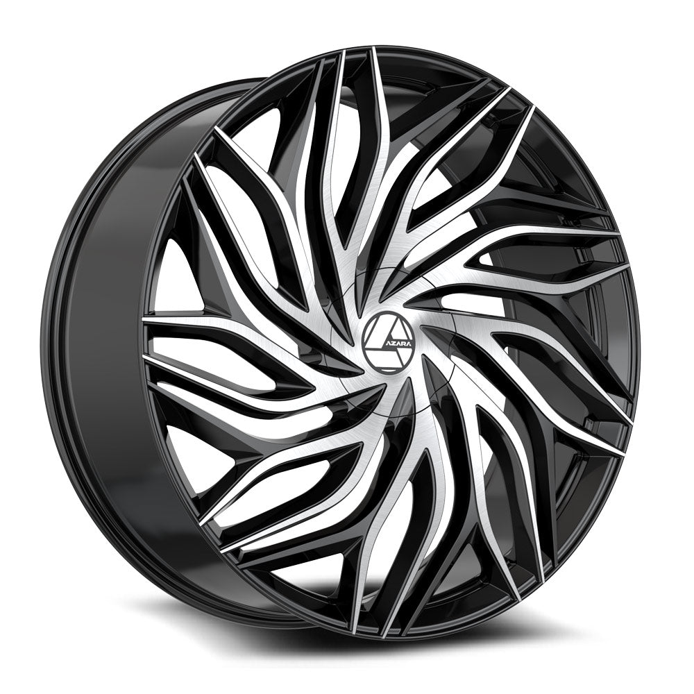 Azara AZA-537 20x8.5 5x108 5x114.3 +35 Cb 74.1 Gloss Black & Machined