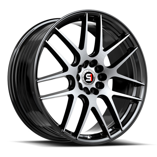 Spec-1 SP-65 17x8.0 5x108 5x114.3 +42 Cb 73.1 Gloss Black & Machined