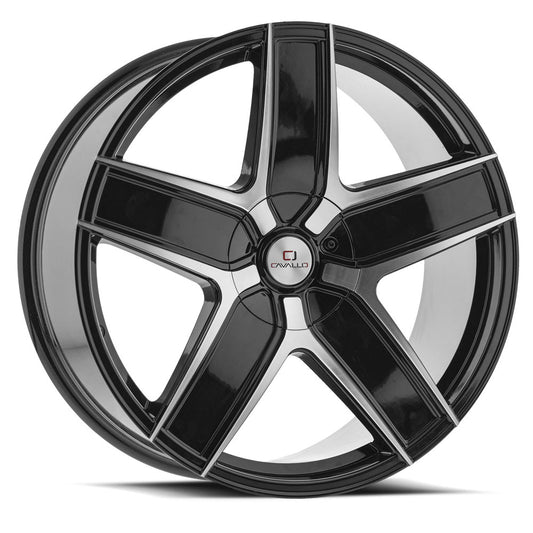 Cavallo CLV-C-31 18x8 4x100 4x114.3 +35 Cb 74.1 Gloss Black & Machined