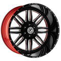 Xfx Flow Xfx-303 26X12 5X127 5X139.7 -44 Cb 78.1 Gloss Black & Milled With Red Inner