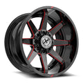 XF Off-Road XF-236 20x12 8x165.1 8x170 -44 Cb 125.2 Gloss Black & Red Milled
