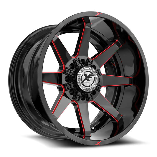 XF Off-Road XF-236 20x12 8x165.1 8x170 -44 Cb 125.2 Gloss Black & Red Milled