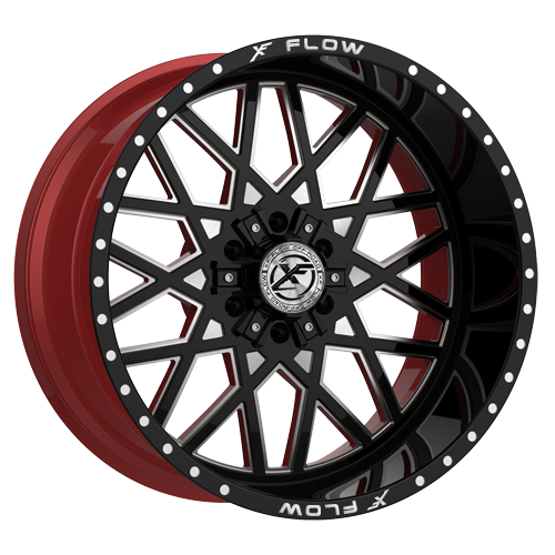Xfx Flow Xfx-307 24X12 5X127 5X139.7 -44 Cb 78.1 Gloss Black & Milled With Red Inner