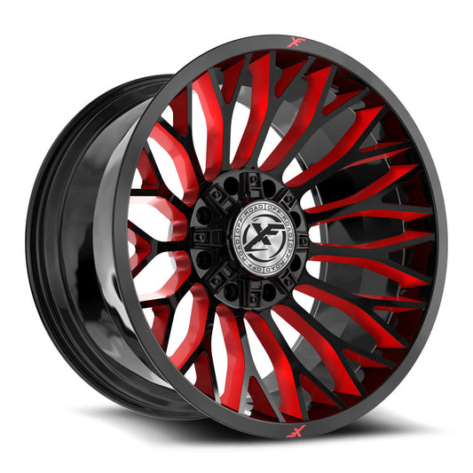 XF Off-Road XF-237 22x12 8x165.1 8x170 -44 Cb 125.2 Gloss Black & Red Milled