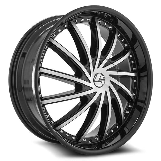 Azara AZA-517 22x9.5 5x115 5x120 +15 Cb 78.1 Gloss Black & Machined