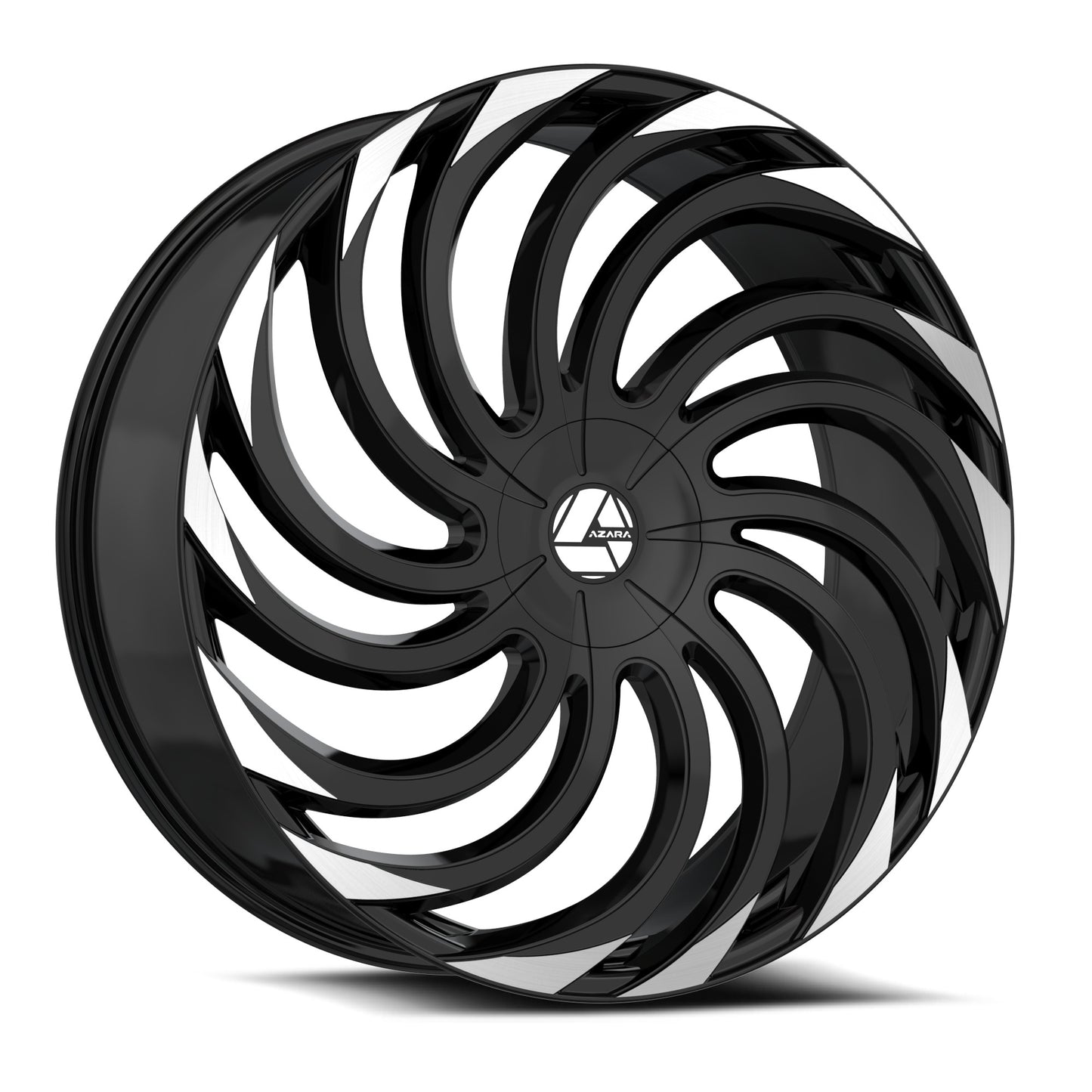 Azara AZA-534 20x8.5 5x108 5x114.3 +35 Cb 74.1 Gloss Black & Machined