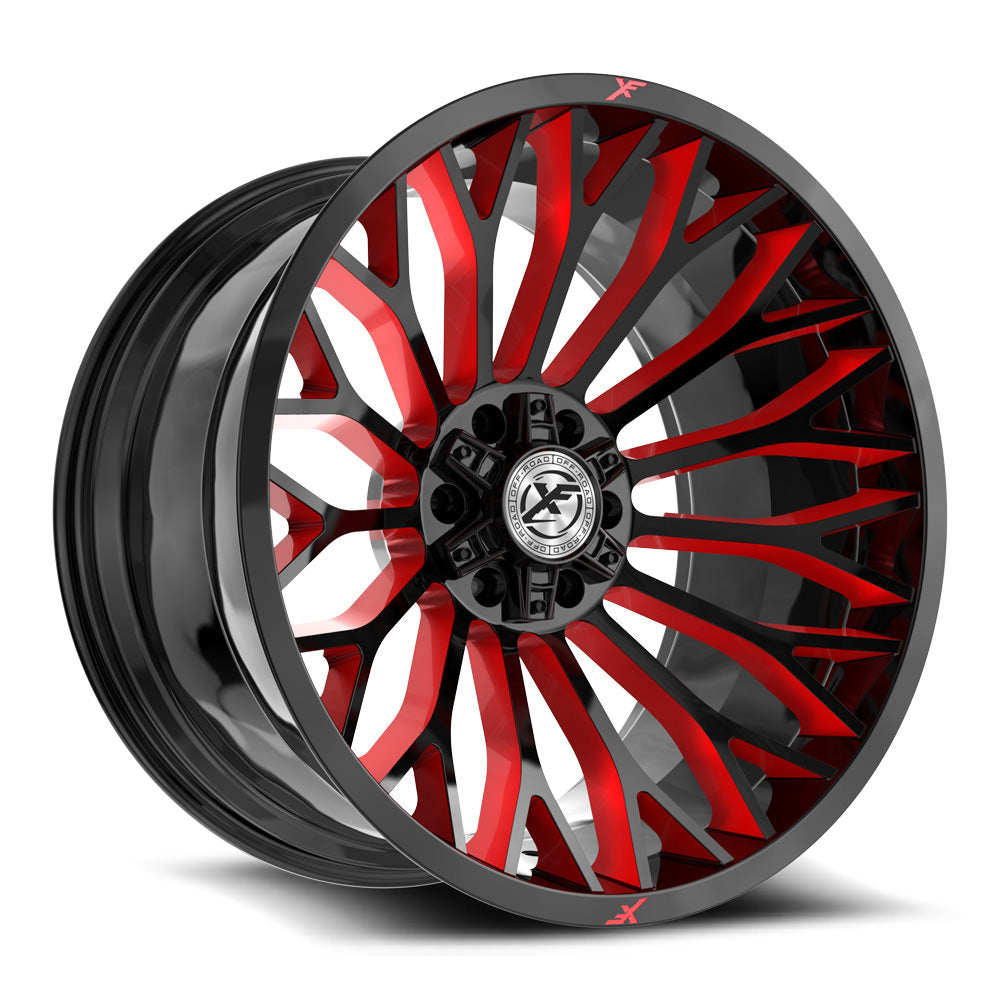 XF Off-Road XF-237 26x14 5x127 5x139.7 -76 Cb 78.1 Gloss Black & Red Milled