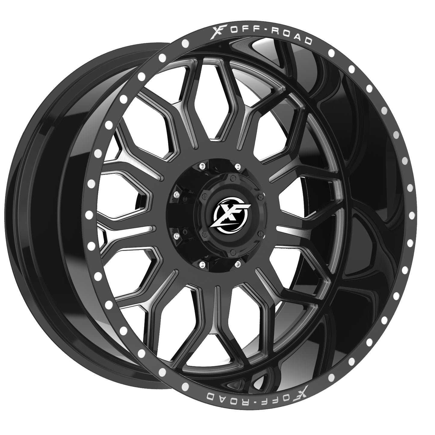 Xf Off-Road Xf-227 20X10 5X127 5X139.7 -12 Cb 78.1 Gloss Black & Milled