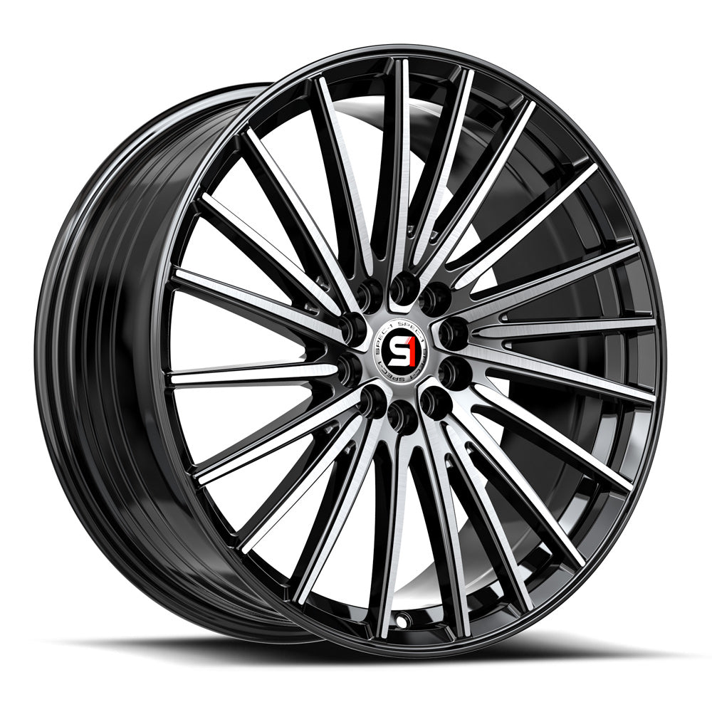 Spec-1 SP-68 17x7.5 5x100 5x114.3 +42 Cb 73.1 Gloss Black & Machined