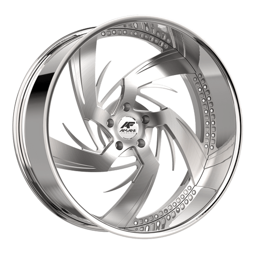 Amani Forged Neo-R 26x10 5x127 +5 Cb 78.1 Brush Center Chrome Lip Standard Cap Round