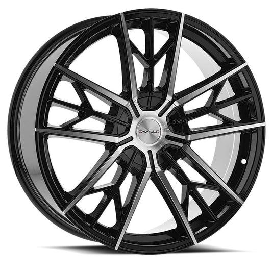 Cavallo Clv-39 20X8.5 5X114.3 5X120 +35 Cb 74.1 Gloss Black & Machined