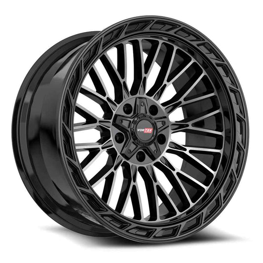Vortek VRP-502 FORZA 20x9.0 5x127 5x139.7 0 Cb 78.1 Black & Diamond Cut Center With Dark Tint