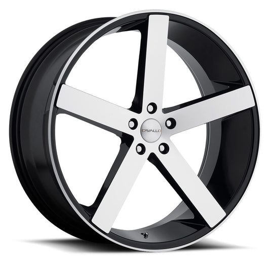Cavallo CLV-5 20x8.5 5x Blank +15 Cb 74.1 Gloss Black & Machined