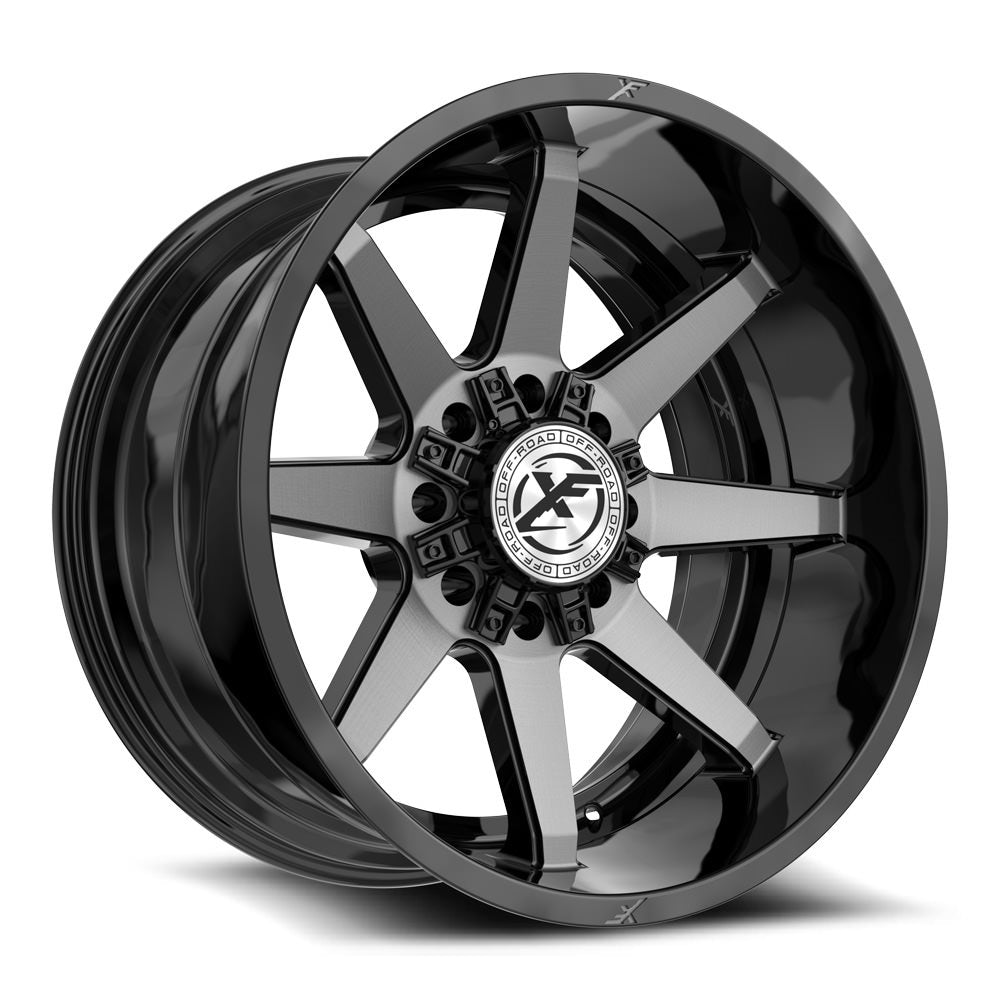 XF Off-Road XF-236 20x10 8x165.1 8x170 -12 Cb 125.2 Gloss Black & Brushed Double Dark Tint