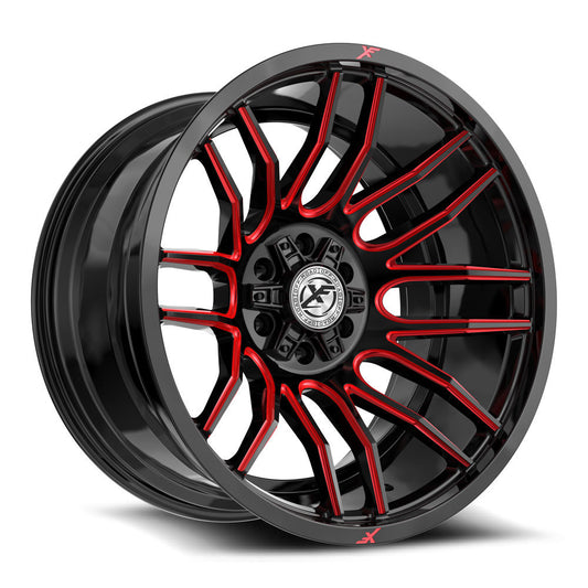XF Off-Road XF-232 26x14 5x127 5x139.7 -76 Cb 78.1 Gloss Black & Red Milled