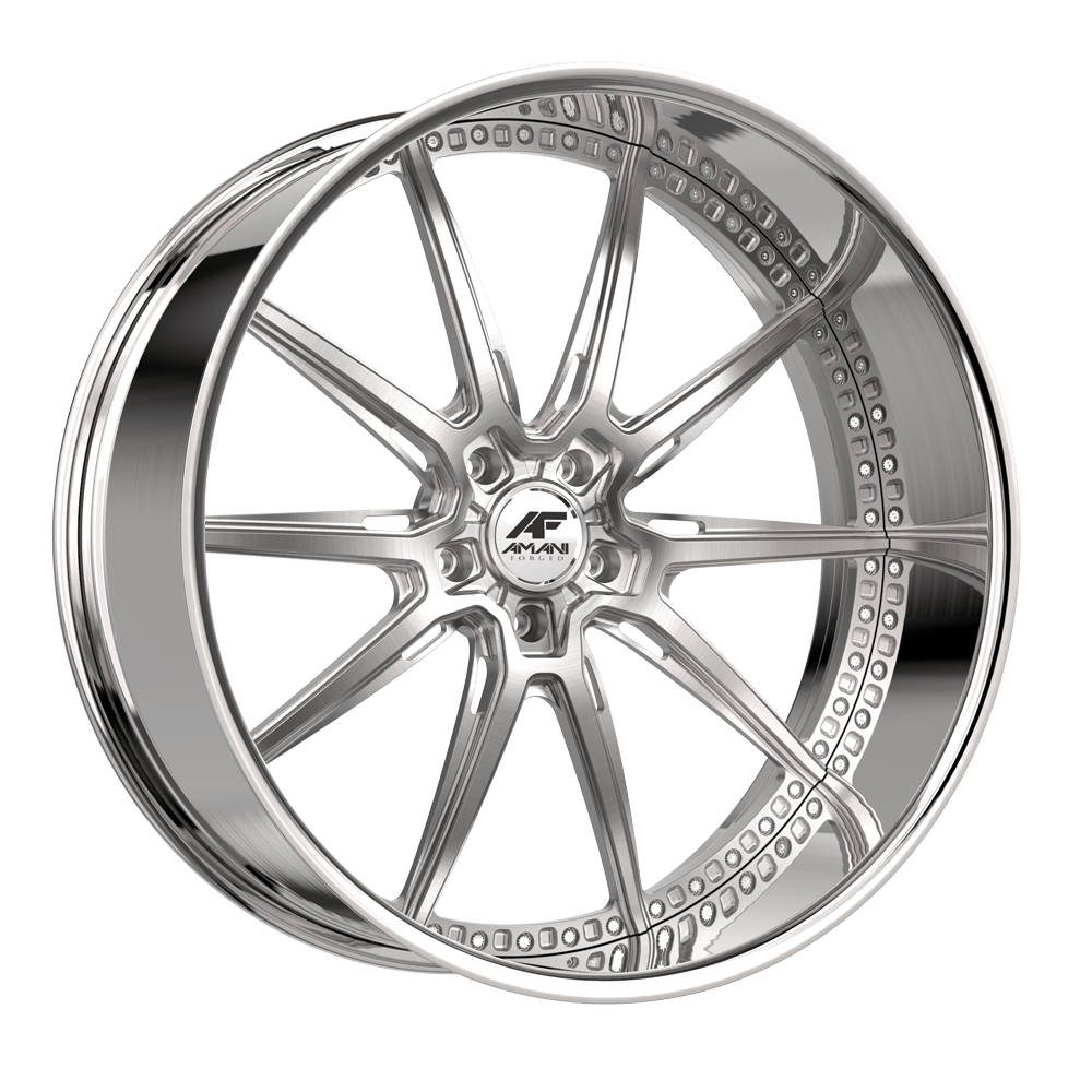 Amani Forged Trackster 22x10 5x Blank +20 Cb 73.1 Brush Center Chrome Lip Standard Cap Round
