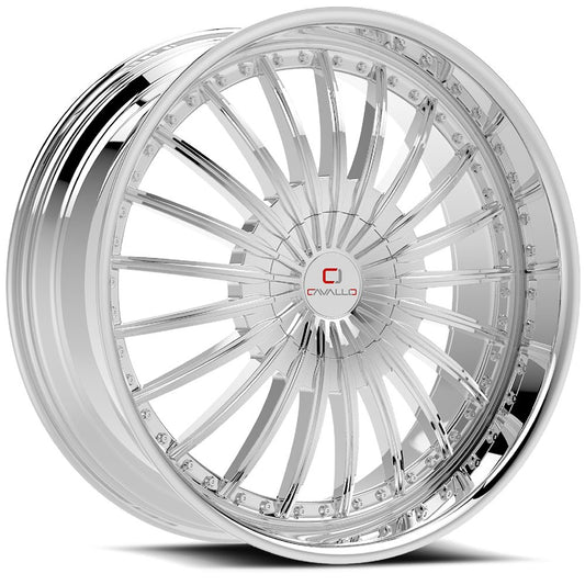 Cavallo CLV-32 22x8.5 5x112 5x114.3 +38 Cb 74.1 Nano Chrome
