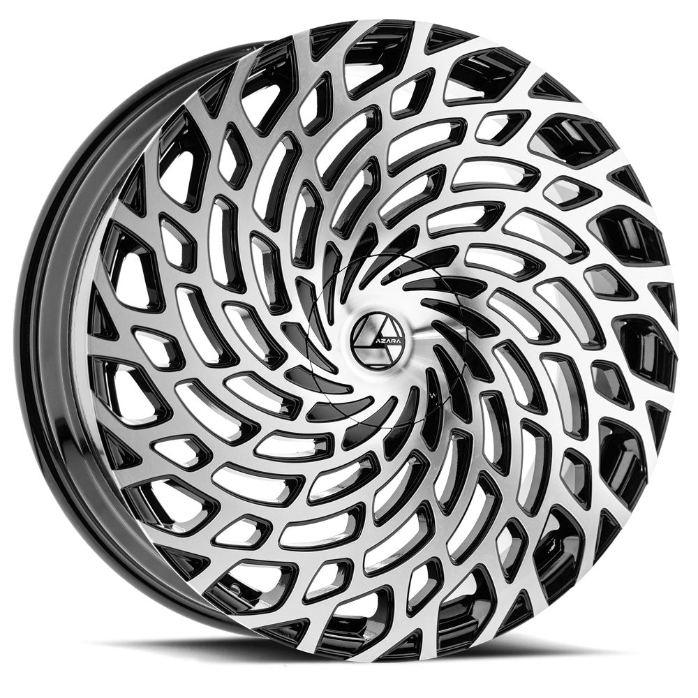 Azara AZA-523 30x9.5 5x 6x Blank +15 Cb 78.1 Gloss Black & Machined